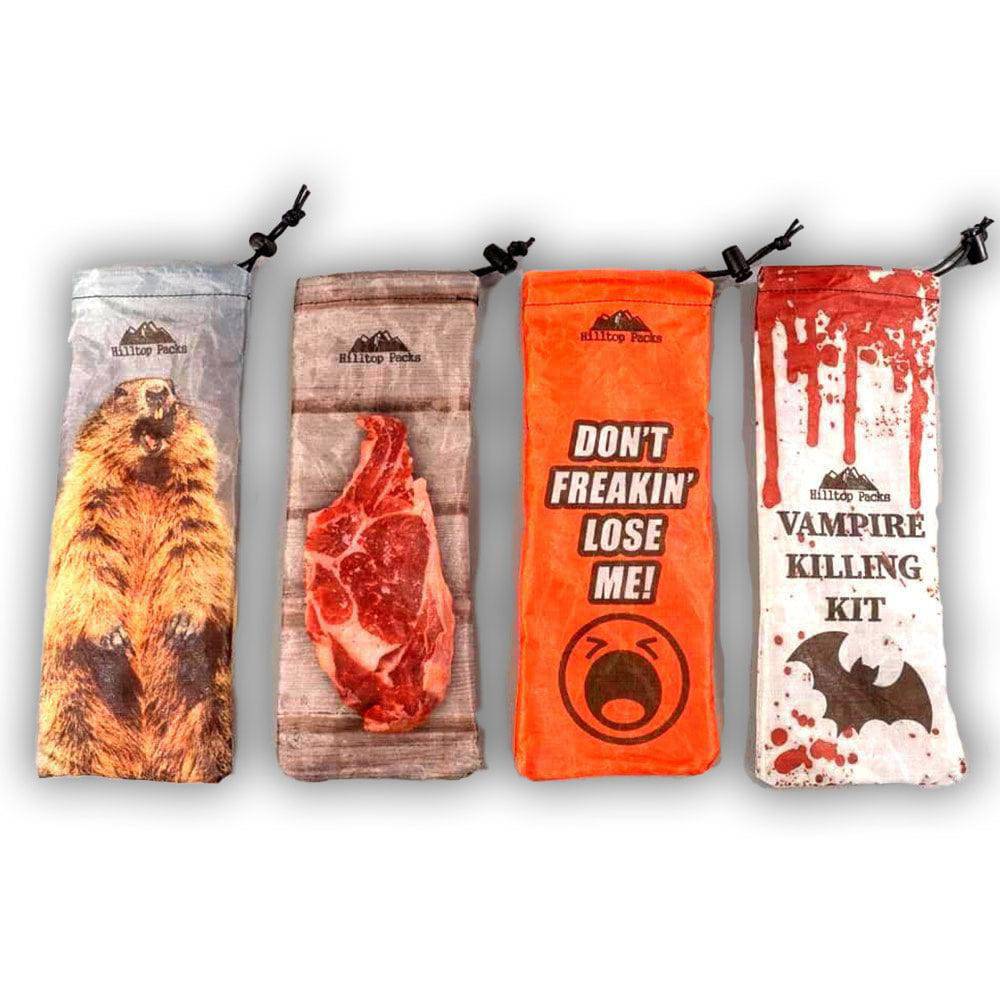 Ultralight Tent Stake Bag Funny Prints - Hilltop Packs LLC