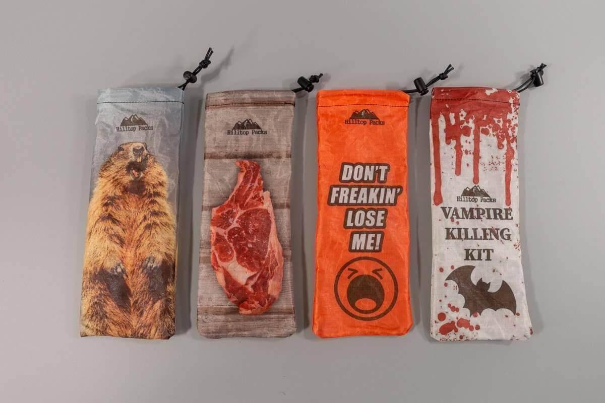 Tent Stake Stuff Sacks (Funny Prints) - Hilltop Packs LLC