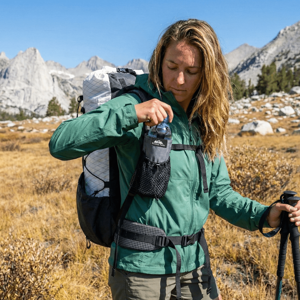 Ultralight Water Bottle Pouch (Shoulder Strap Mount) - Hilltop Packs LLC