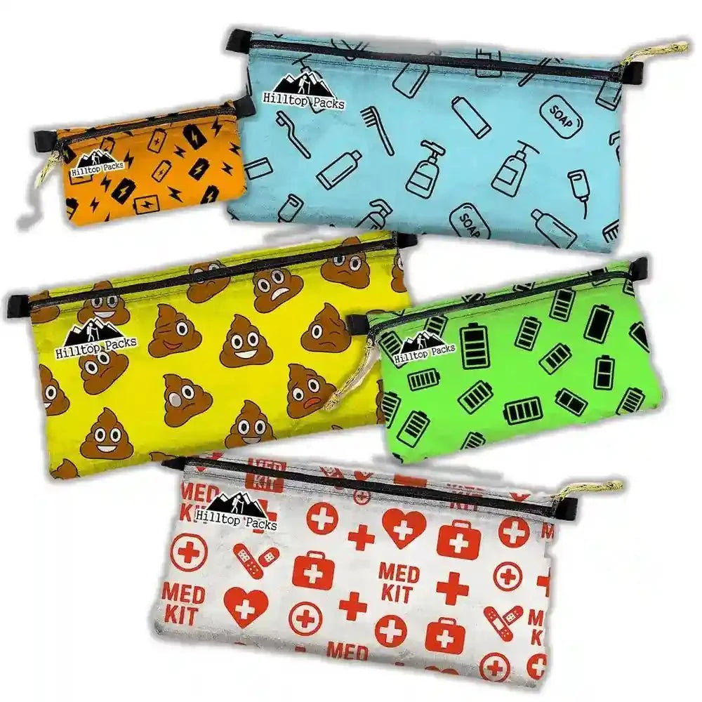 Zipper Pouches New Patterns Ultralight D50T fabric - Hilltop Packs LLC